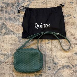 Quince Teal Woven Crossbody Bag